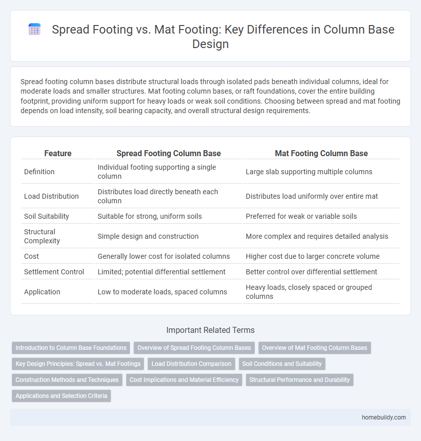 Spread Footing vs. Mat Footing: Key Differences in Column Base Design