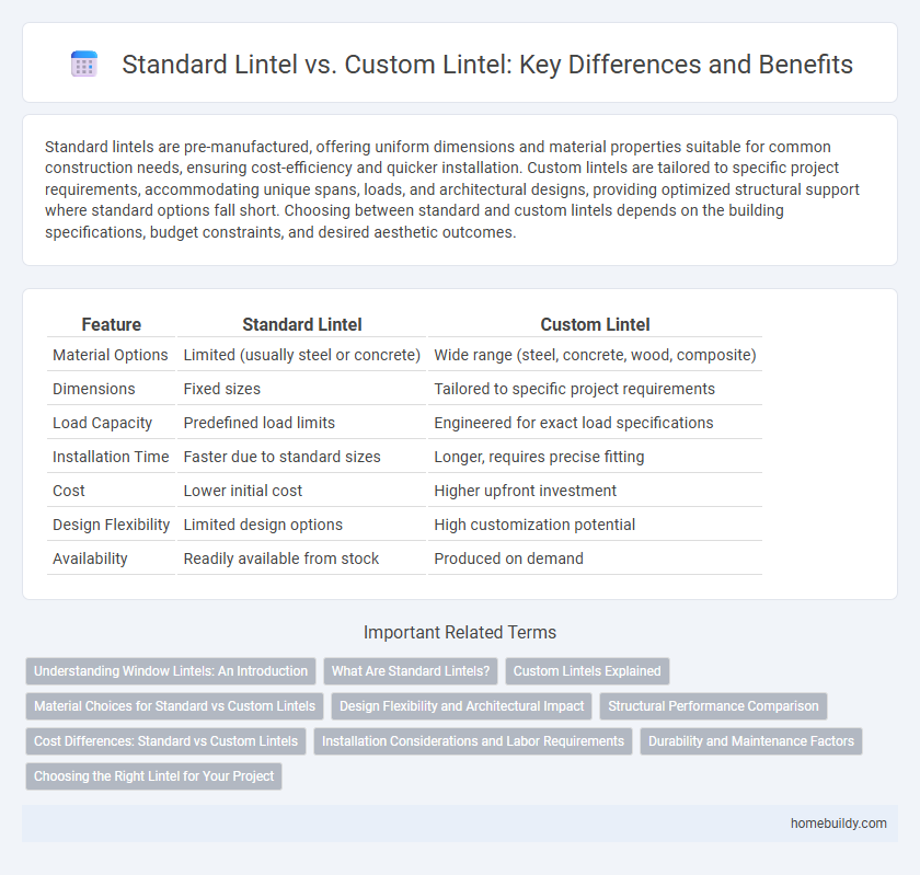 Standard Lintel vs. Custom Lintel: Key Differences and Benefits
