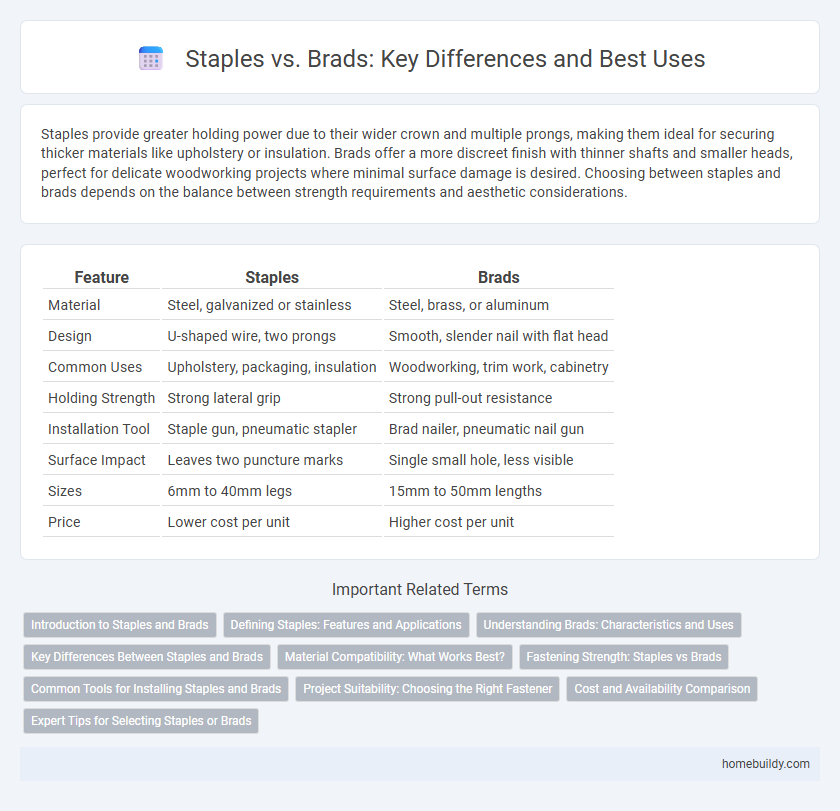 Staples vs. Brads: Key Differences and Best Uses