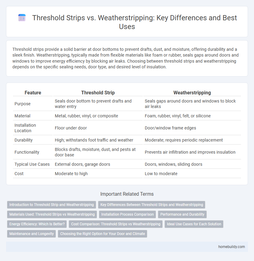Threshold Strips vs. Weatherstripping: Key Differences and Best Uses