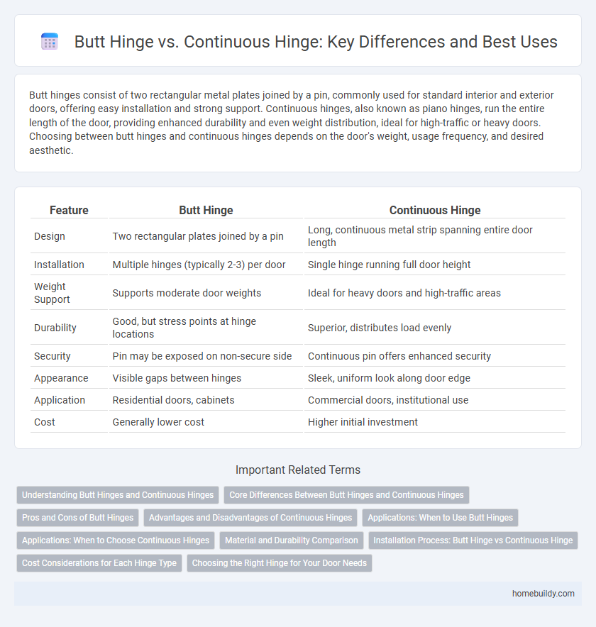 Butt Hinge vs. Continuous Hinge: Key Differences and Best Uses