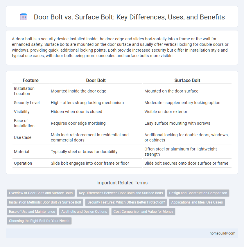 Door Bolt vs. Surface Bolt: Key Differences, Uses, and Benefits