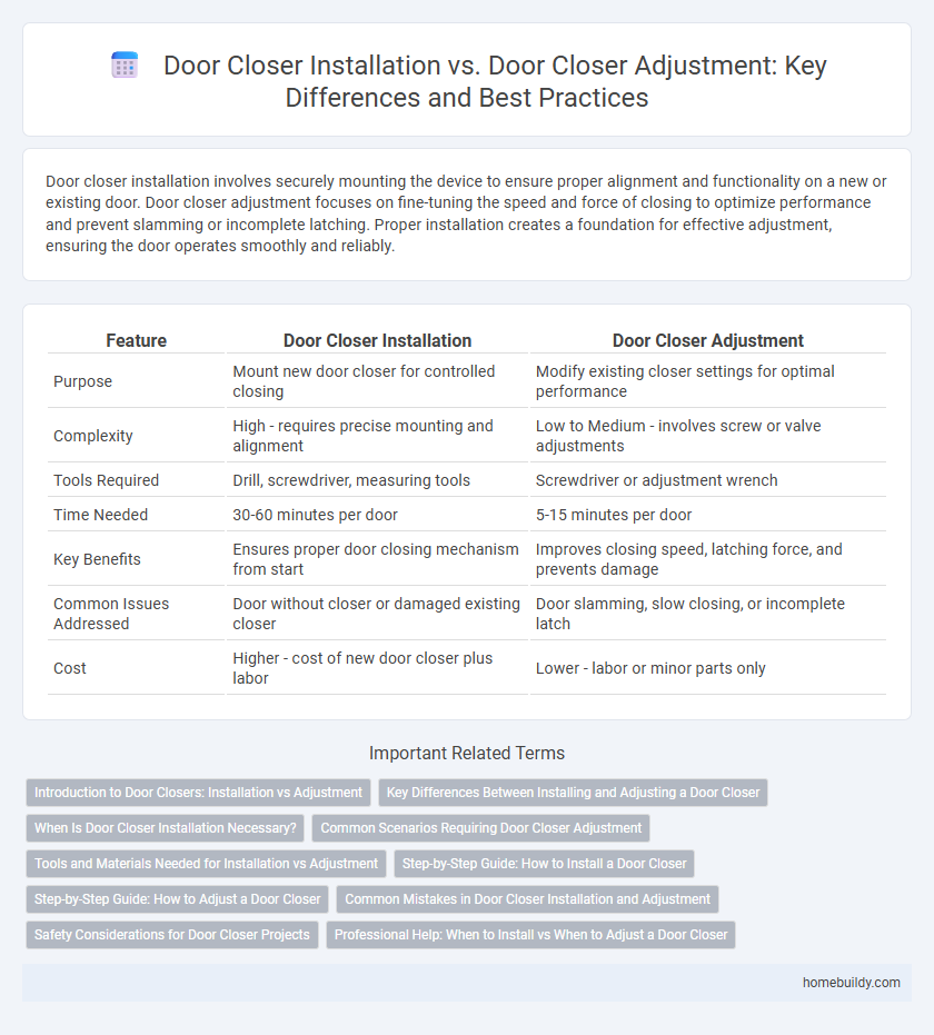 Door Closer Installation vs. Door Closer Adjustment: Key Differences and Best Practices