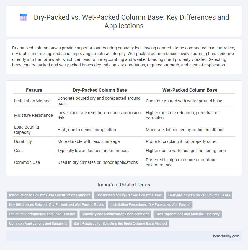 Dry-Packed vs. Wet-Packed Column Base: Key Differences and Applications