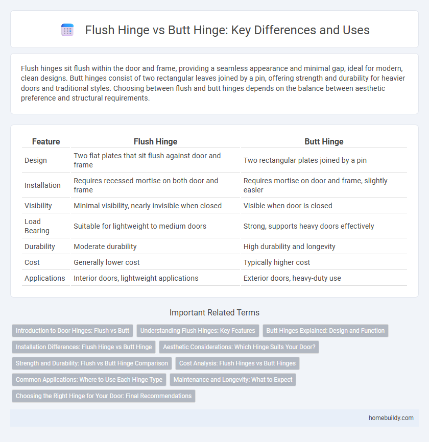 Flush Hinge vs Butt Hinge: Key Differences and Uses