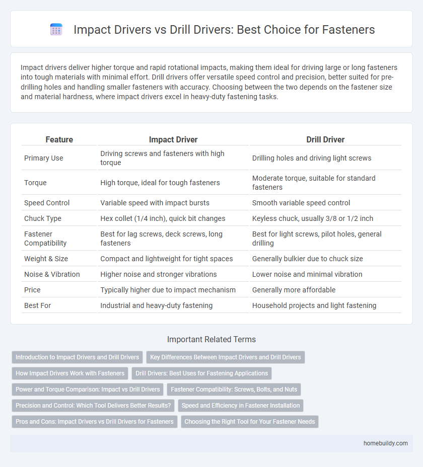 Impact Drivers vs Drill Drivers: Best Choice for Fasteners