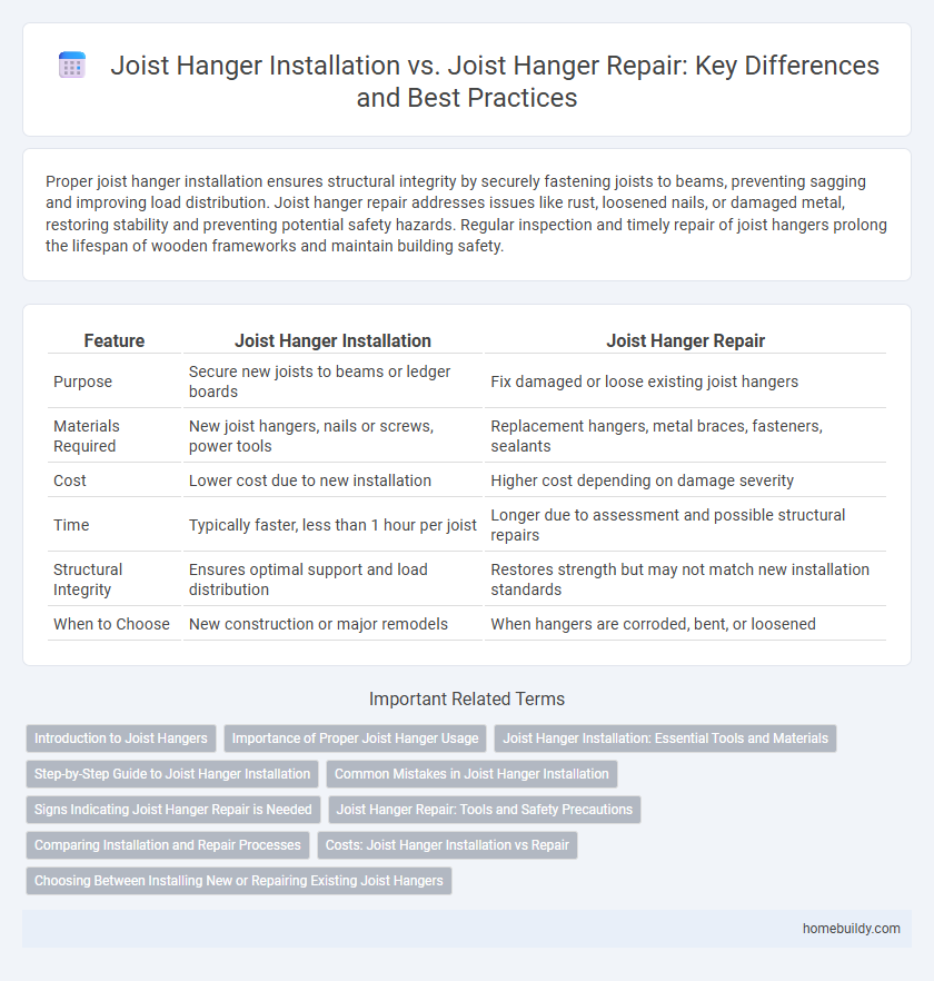 Joist Hanger Installation vs. Joist Hanger Repair: Key Differences and Best Practices