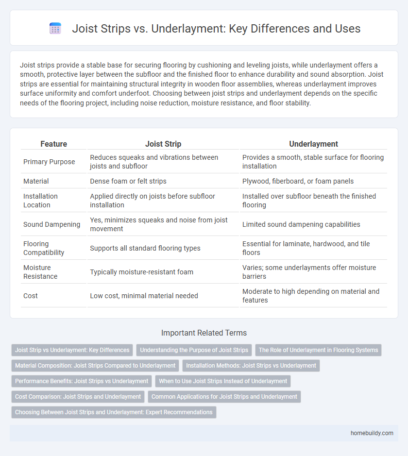 Joist Strips vs. Underlayment: Key Differences and Uses