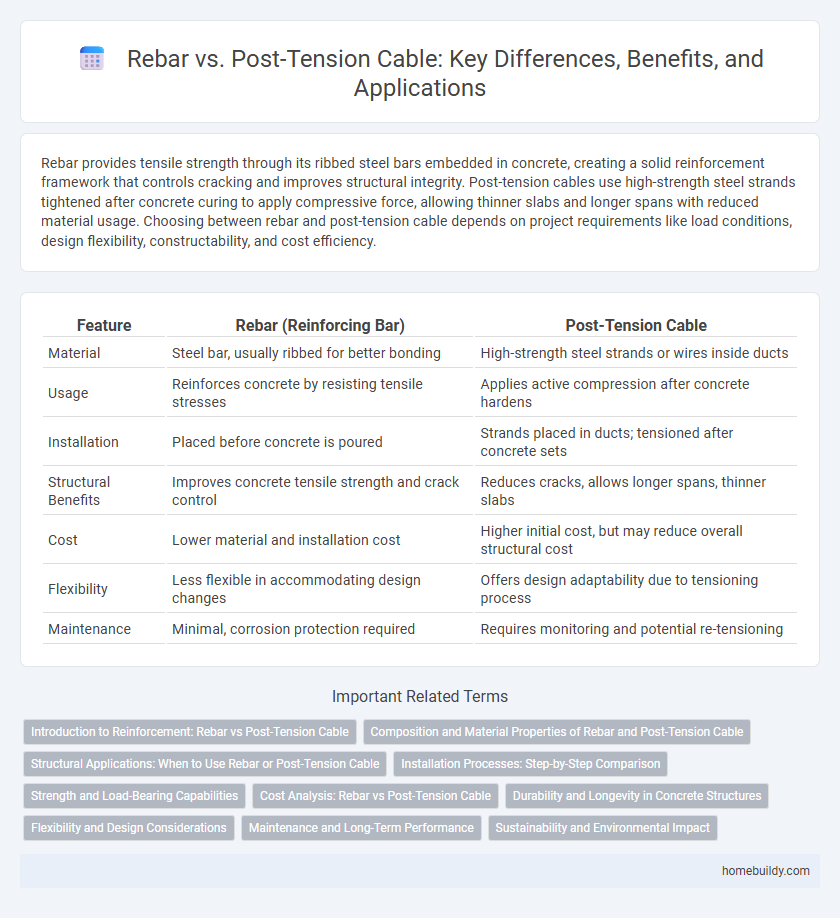 Rebar vs. Post-Tension Cable: Key Differences, Benefits, and Applications