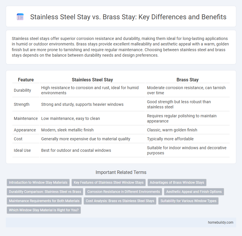 Stainless Steel Stay vs. Brass Stay: Key Differences and Benefits