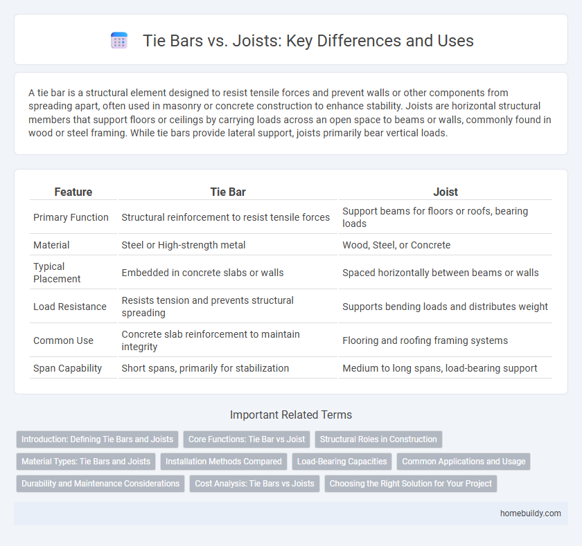 Tie Bars vs. Joists: Key Differences and Uses