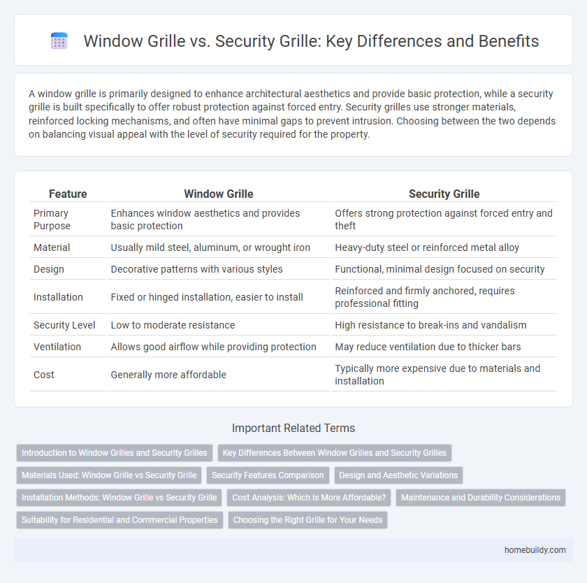 Window Grille vs. Security Grille: Key Differences and Benefits