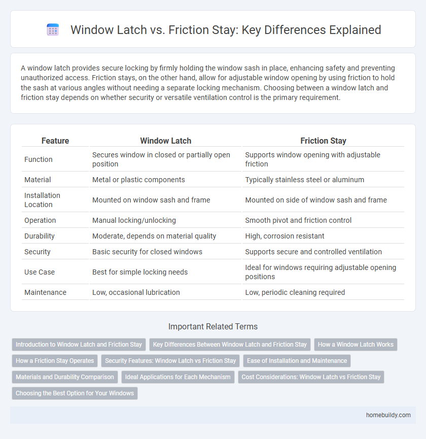 Window Latch vs. Friction Stay: Key Differences Explained