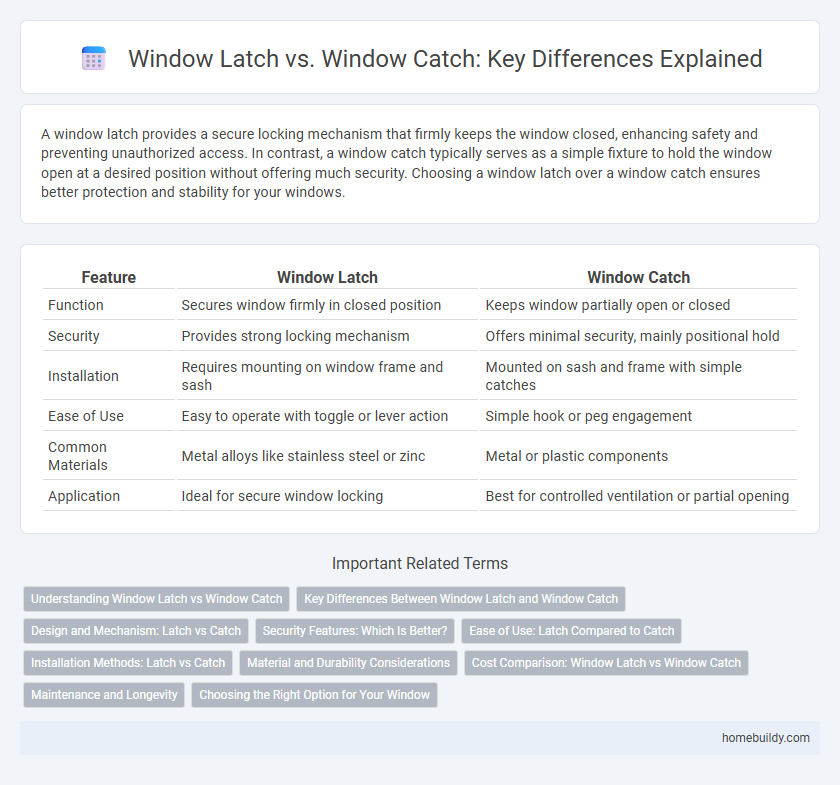 Window Latch vs. Window Catch: Key Differences Explained