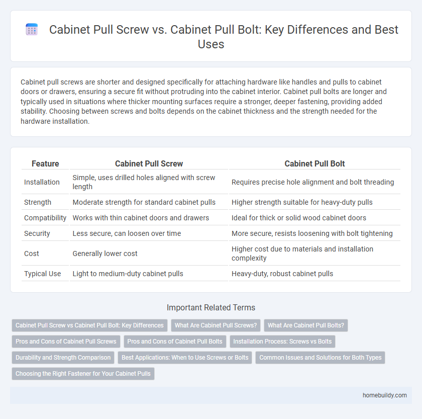 Cabinet Pull Screw vs. Cabinet Pull Bolt: Key Differences and Best Uses