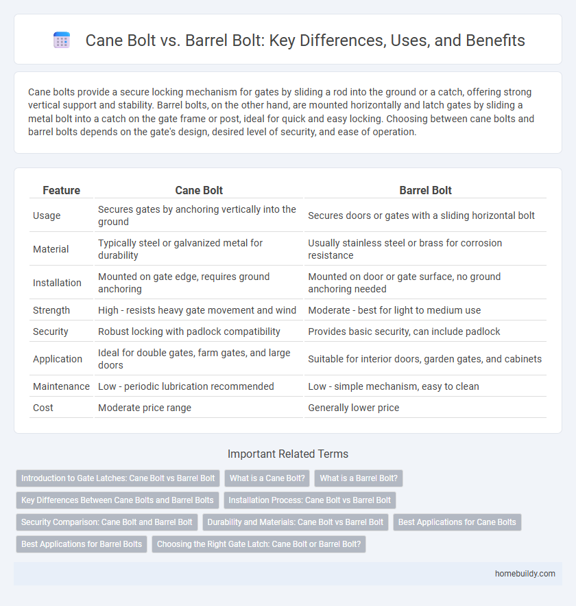 Cane Bolt vs. Barrel Bolt: Key Differences, Uses, and Benefits