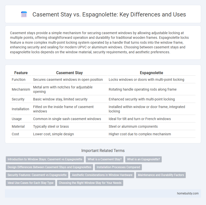 Casement Stay vs. Espagnolette: Key Differences and Uses