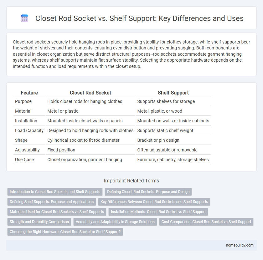 Closet Rod Socket vs. Shelf Support: Key Differences and Uses