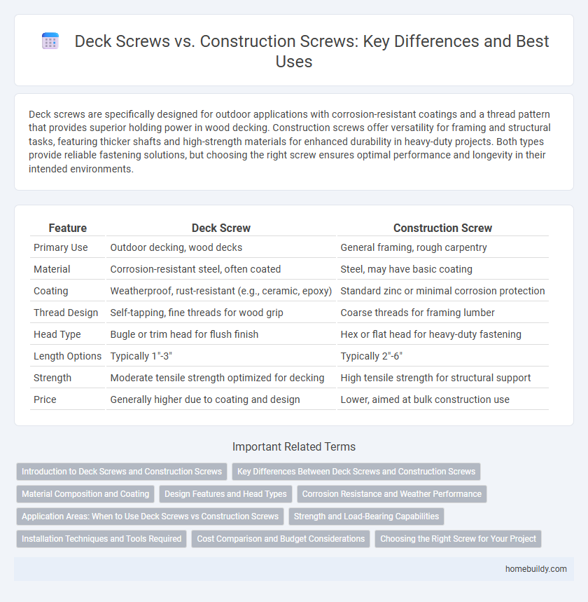Deck Screws vs. Construction Screws: Key Differences and Best Uses
