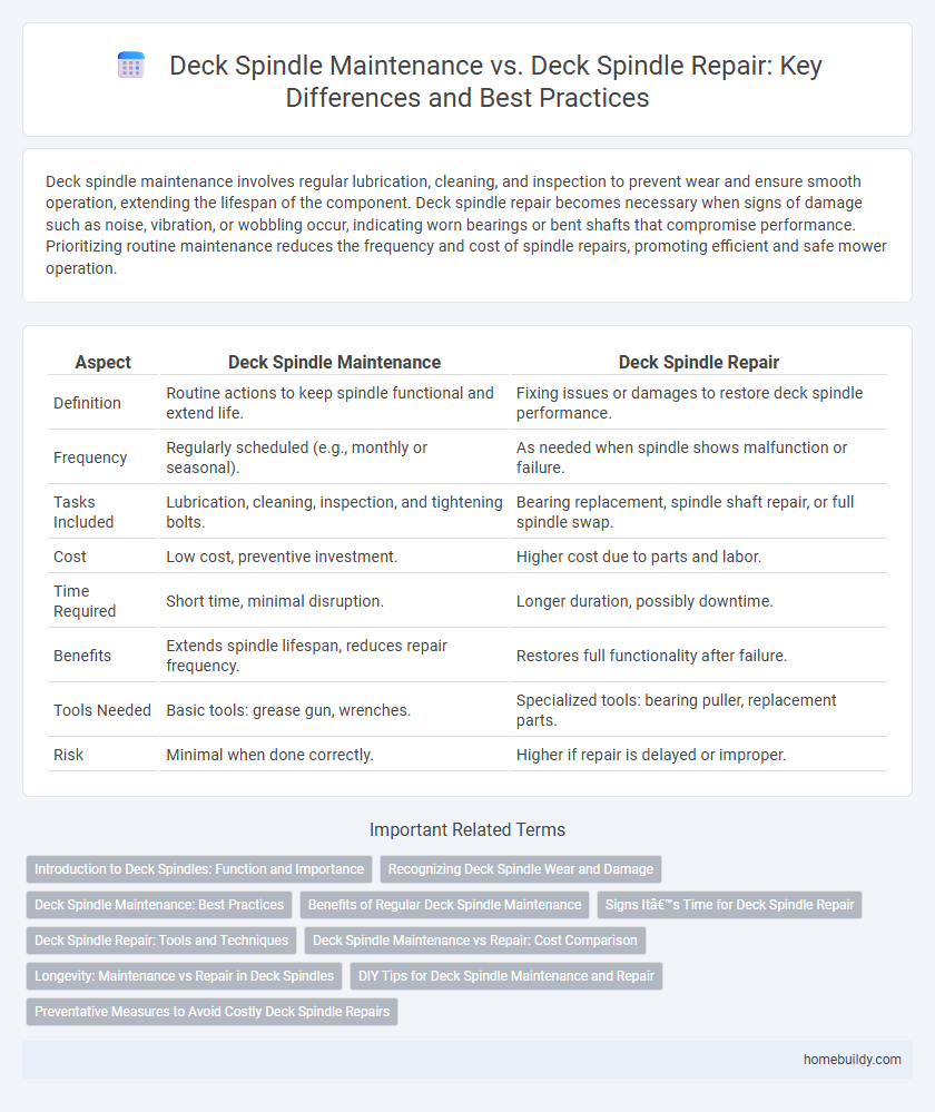 Deck Spindle Maintenance vs. Deck Spindle Repair: Key Differences and Best Practices
