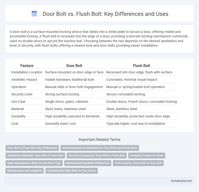 Door Bolt vs. Flush Bolt: Key Differences and Uses