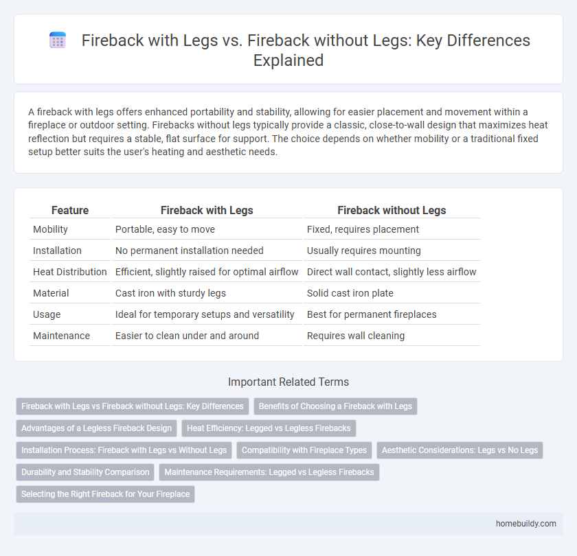 Fireback with Legs vs. Fireback without Legs: Key Differences Explained