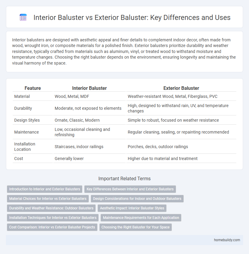 Interior Baluster vs Exterior Baluster: Key Differences and Uses