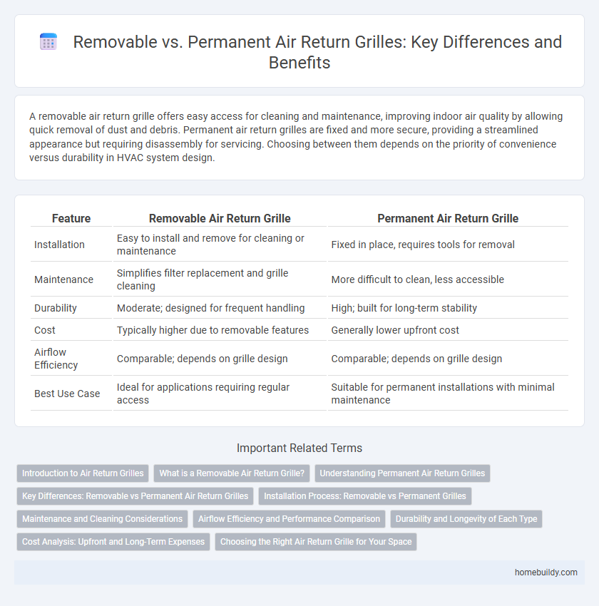 Removable vs. Permanent Air Return Grilles: Key Differences and Benefits