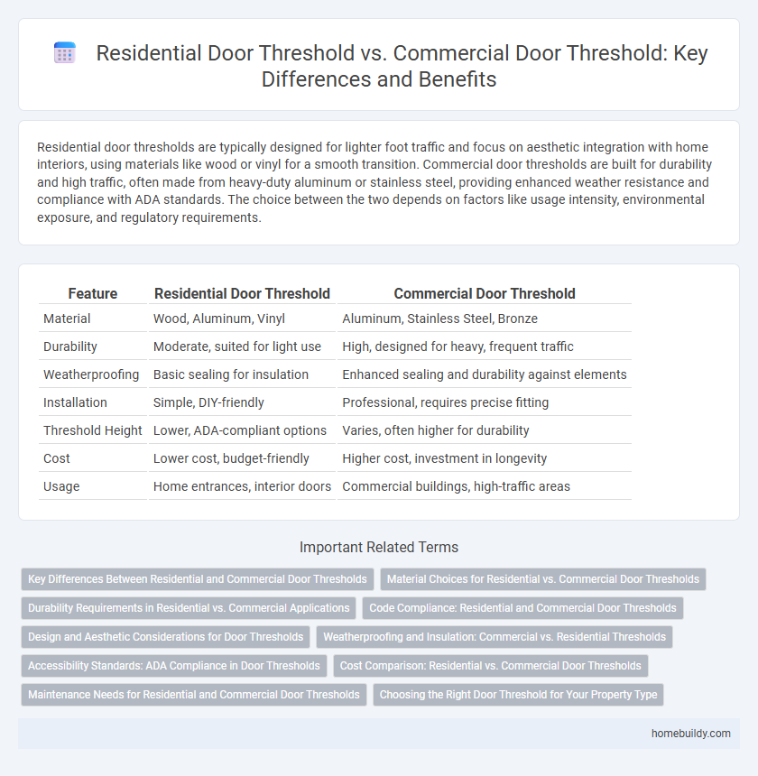 Residential Door Threshold vs. Commercial Door Threshold: Key Differences and Benefits