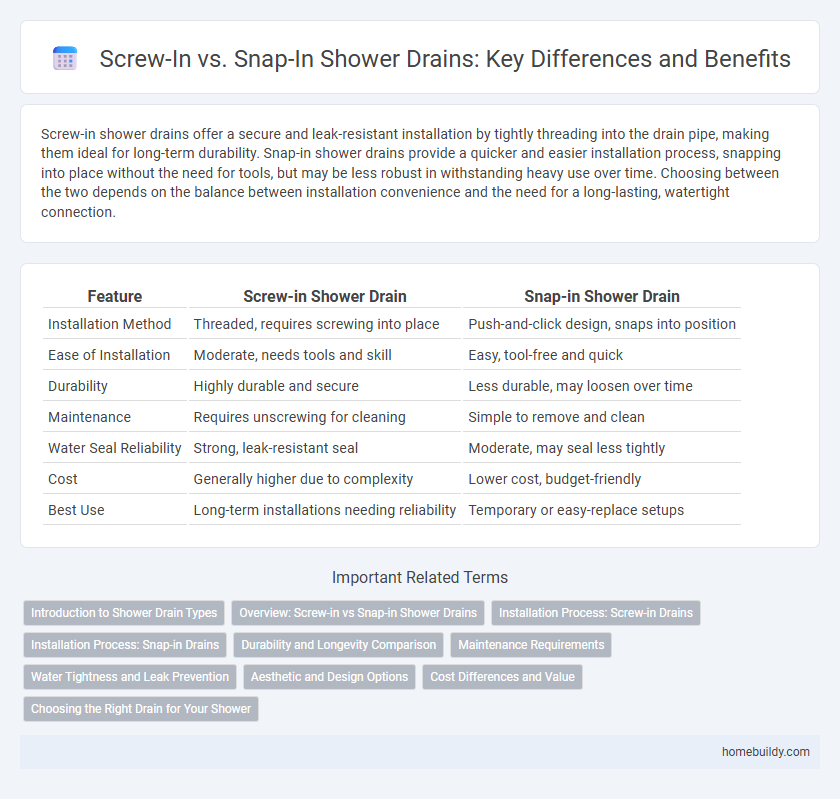 Screw-In vs. Snap-In Shower Drains: Key Differences and Benefits