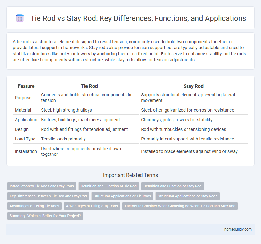 Tie Rod vs Stay Rod: Key Differences, Functions, and Applications