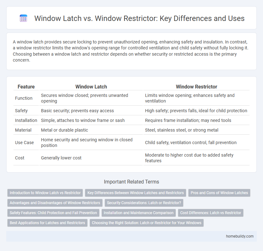Window Latch vs. Window Restrictor: Key Differences and Uses