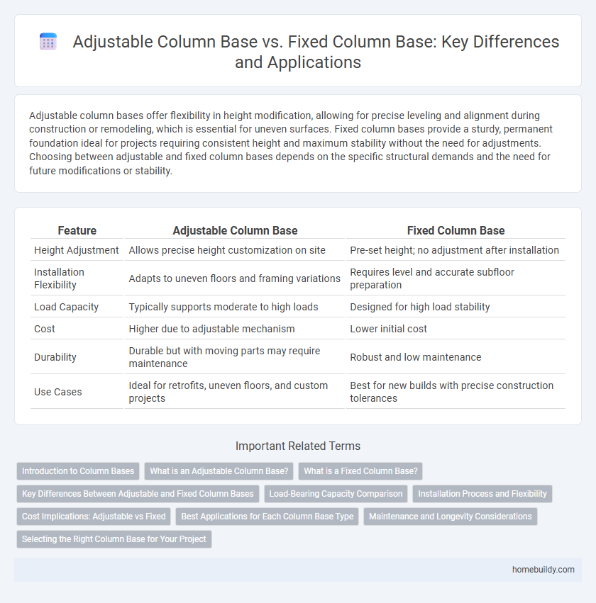 Adjustable Column Base vs. Fixed Column Base: Key Differences and Applications