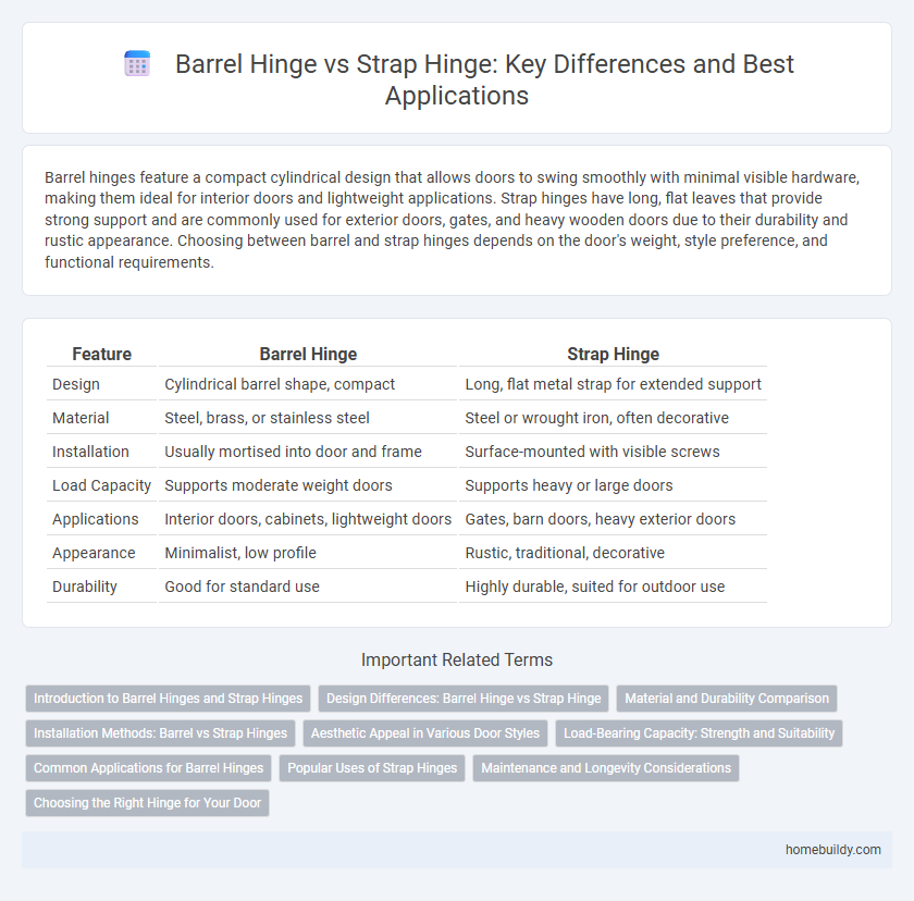 Barrel Hinge vs Strap Hinge: Key Differences and Best Applications