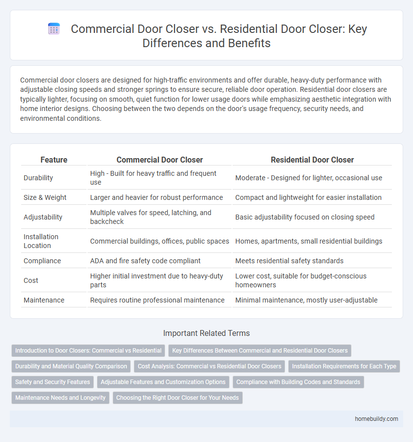 Commercial Door Closer vs. Residential Door Closer: Key Differences and Benefits