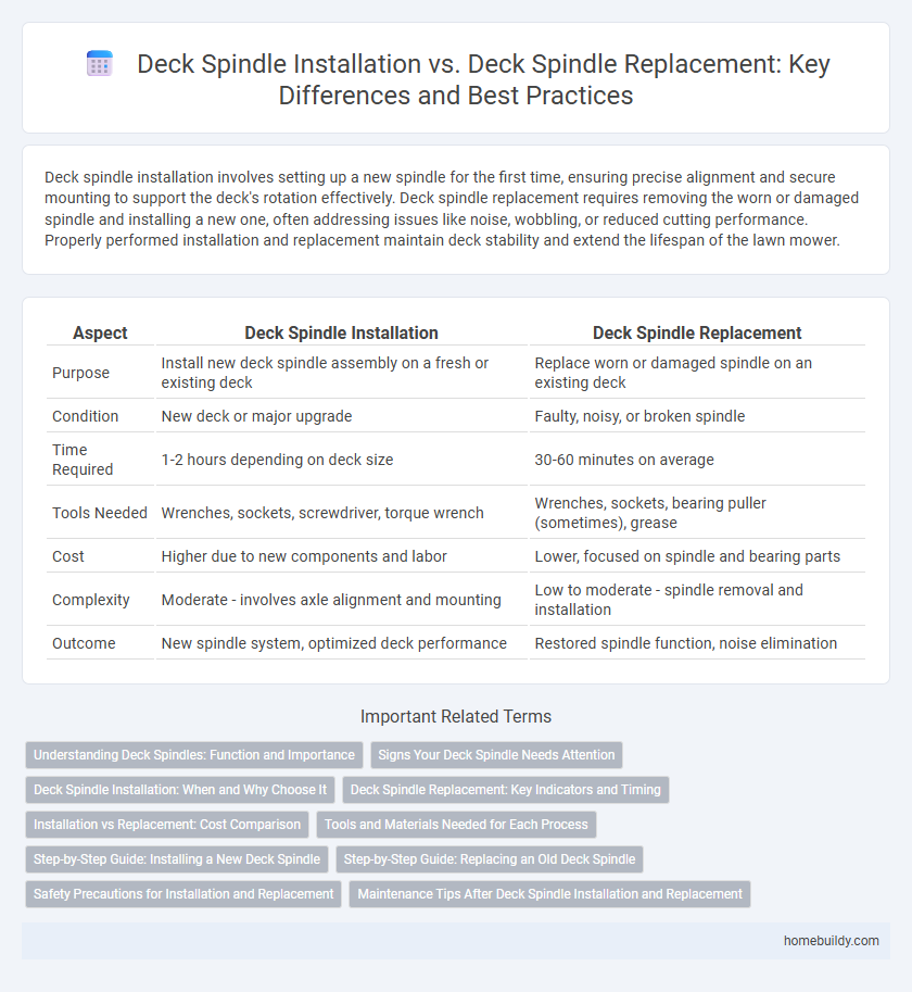 Deck Spindle Installation vs. Deck Spindle Replacement: Key Differences and Best Practices