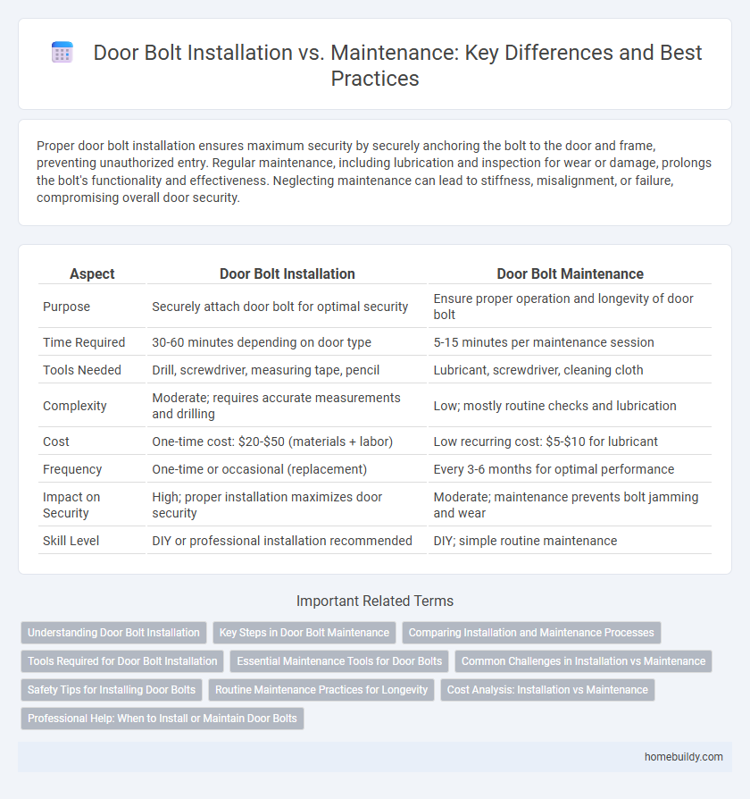 Door Bolt Installation vs. Maintenance: Key Differences and Best Practices