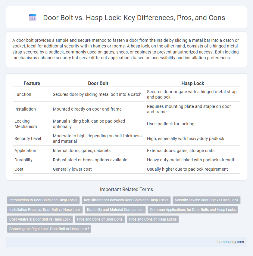 Door Bolt vs. Hasp Lock: Key Differences, Pros, and Cons