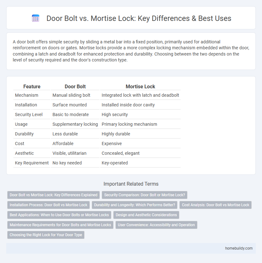 Door Bolt vs. Mortise Lock: Key Differences & Best Uses