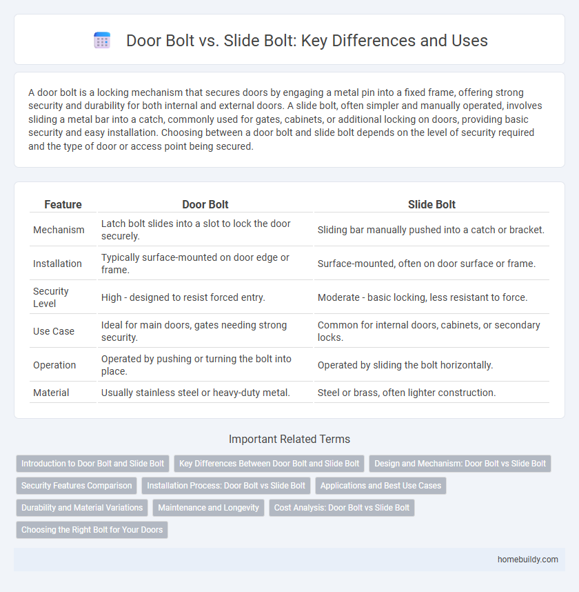 Door Bolt vs. Slide Bolt: Key Differences and Uses
