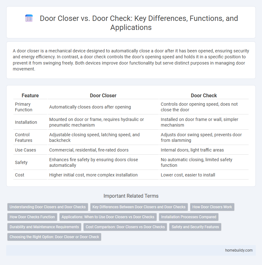 Door Closer vs. Door Check: Key Differences, Functions, and Applications