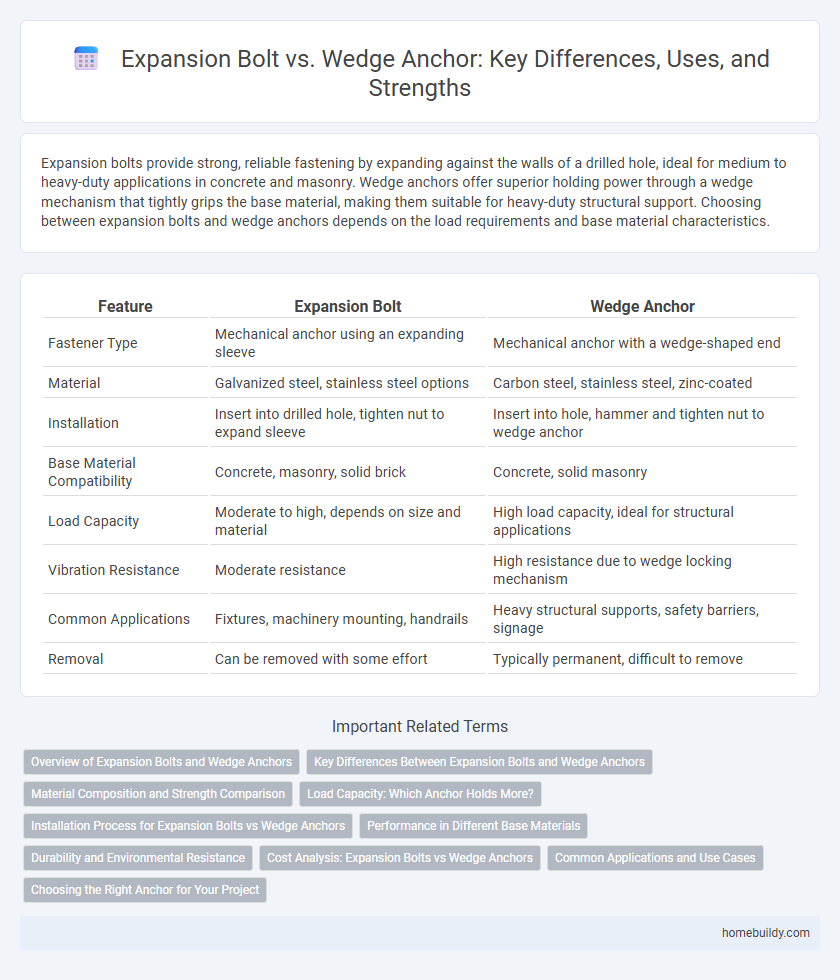 Expansion Bolt vs. Wedge Anchor: Key Differences, Uses, and Strengths