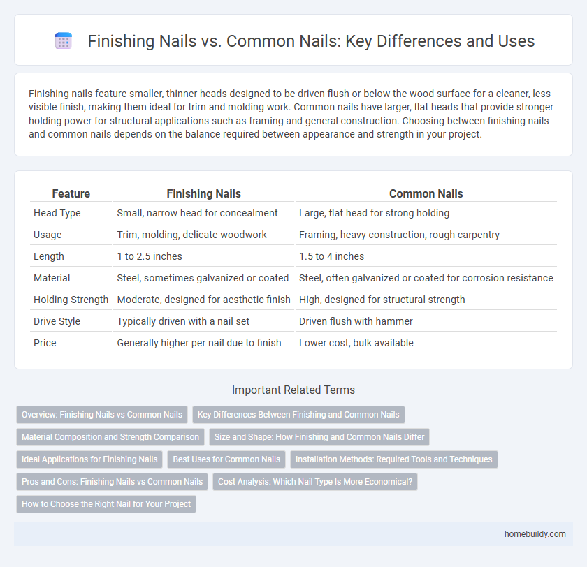 Finishing Nails vs. Common Nails: Key Differences and Uses