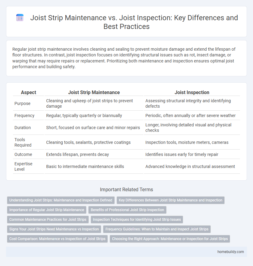 Joist Strip Maintenance vs. Joist Inspection: Key Differences and Best Practices