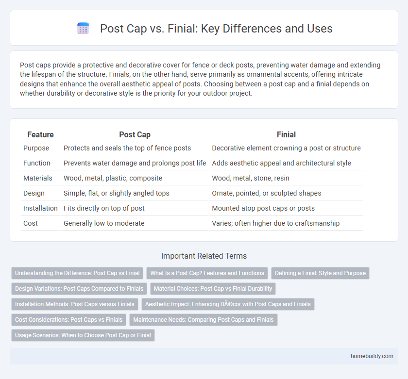 Post Cap vs. Finial: Key Differences and Uses