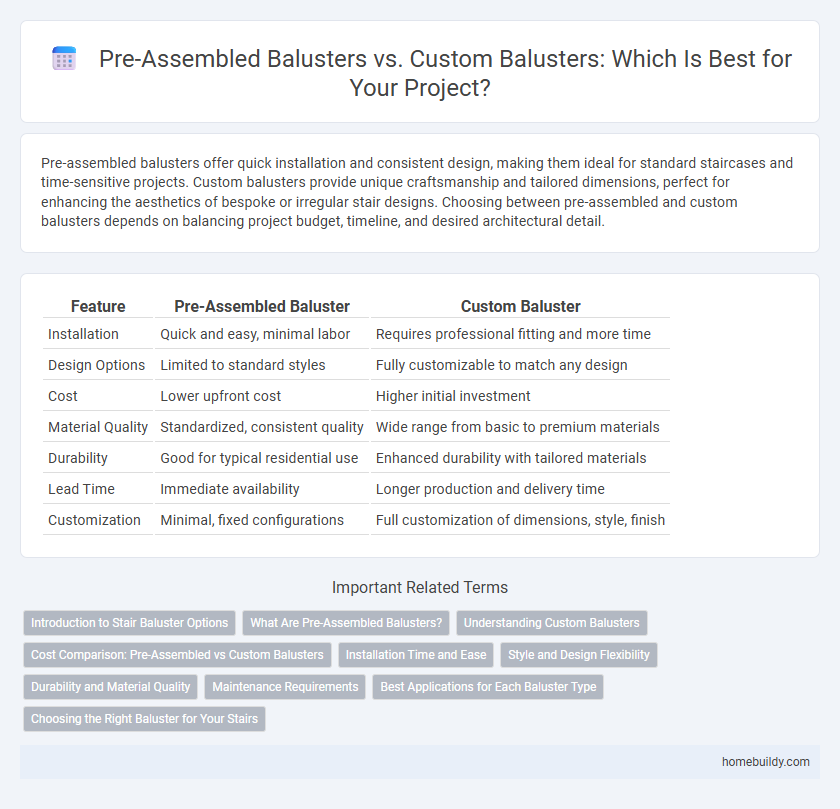 Pre-Assembled Balusters vs. Custom Balusters: Which Is Best for Your Project?