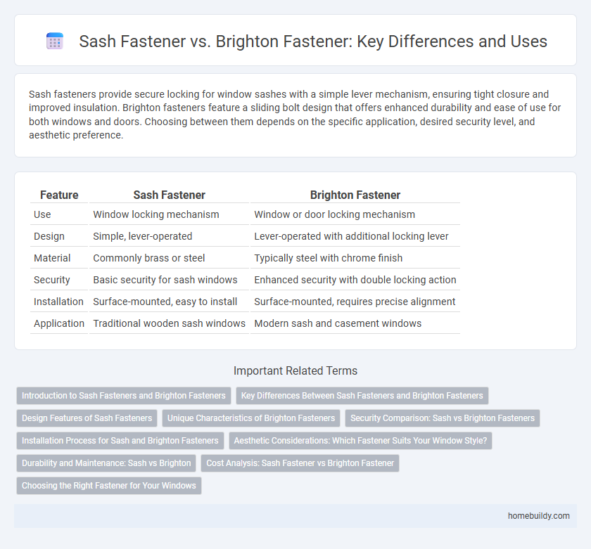 Sash Fastener vs. Brighton Fastener: Key Differences and Uses